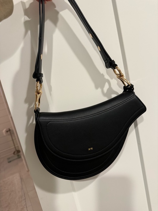 JW PEI Handbags - JW PEI Black Crescent Shoulder Bag with Gold Hardware